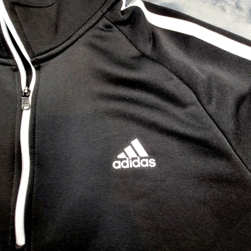 Adidas Golf Mens Quarter Zip Pullover Black French Terry Sz‎ Large